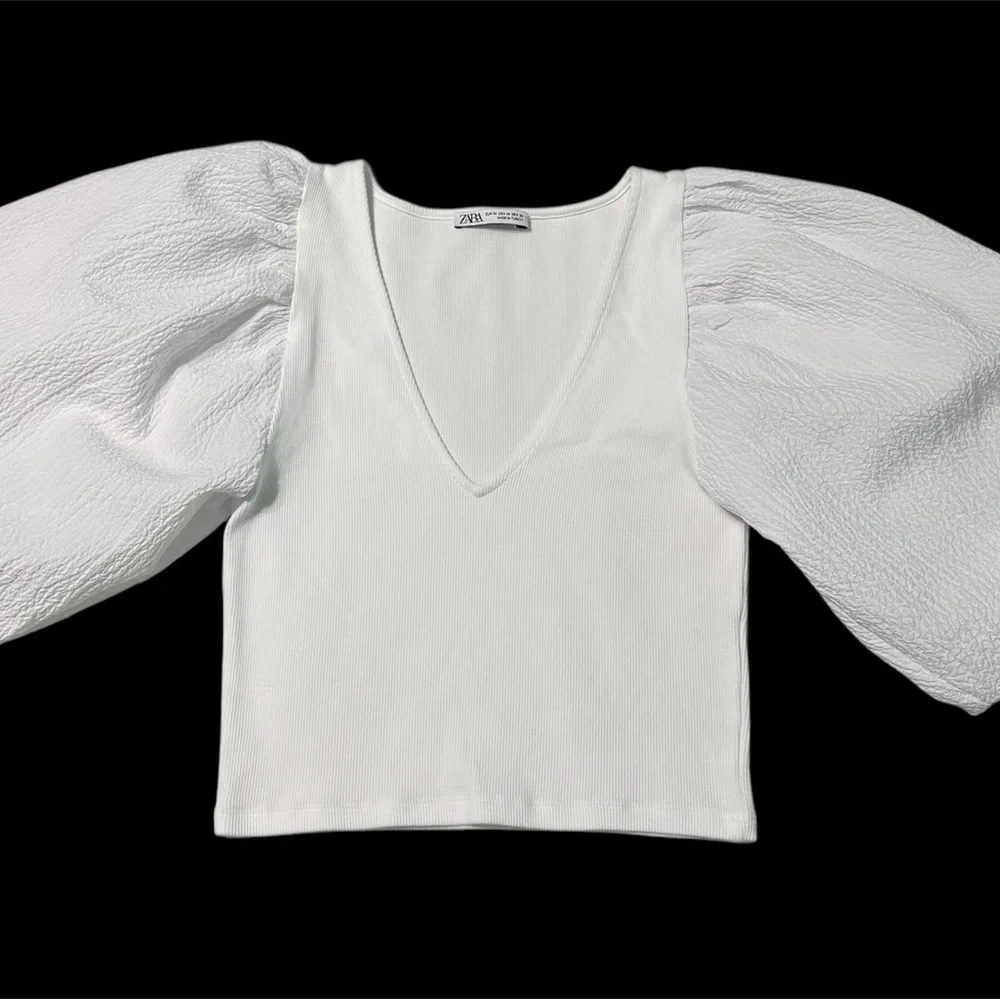 Zara White Puff Sleeve